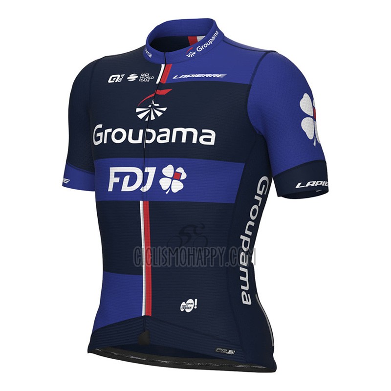 Groupama FDJ Cycling Jersey Bib Short 2023 Short Sleeve Black Purple